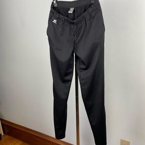 Black, fleece-lined sweatpants